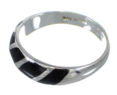 Jet Sterling Silver Silver Southwest Jewelry Ring Size 6-3/4 VX59939